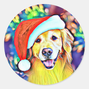 Sticker Rond Art doré de Noël brillant