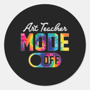 Sticker Rond Art Enseignant Mode Happy Dernier Jour De Cravate