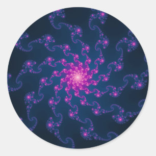 Sticker Rond Art Fractal Fleur Vie