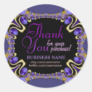 Sticker Rond Art fractal violet Merci d'affaires Royal Web