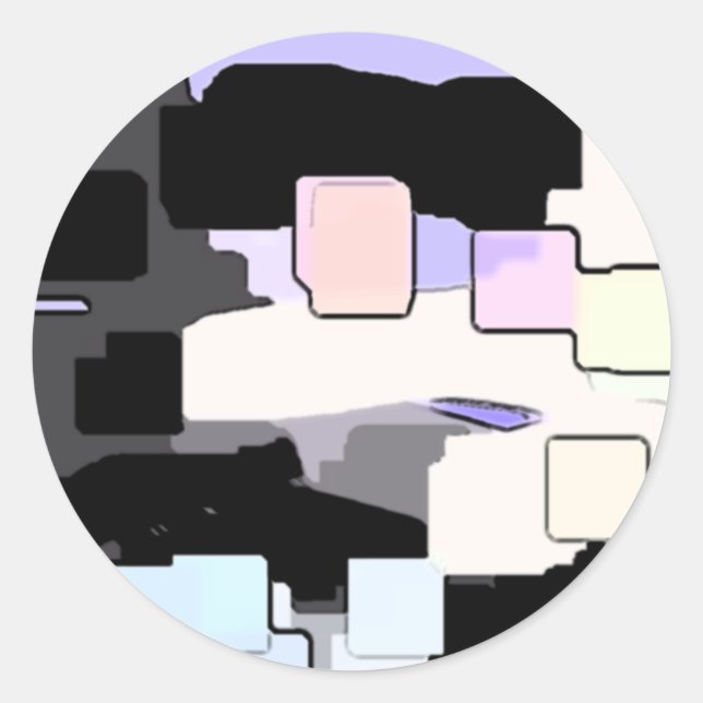 Sticker Rond Art géométrique "Dream Blue" (Devant)