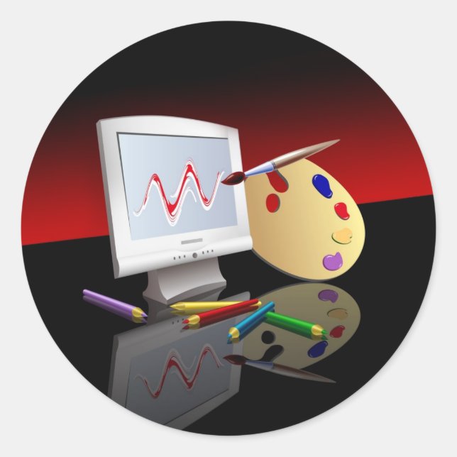 Sticker Rond Art graphique (Devant)