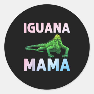 Sticker Rond Art Iguane Pour Maman Filles Femmes Lézard Reptile