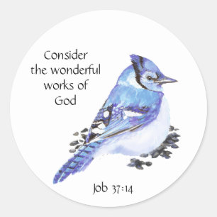 Sticker Rond Art inspiré d'oiseau d'aquarelle de citation