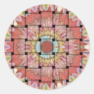 Sticker Rond Art inspiré par l'Afrique Imprimé- Design géométri