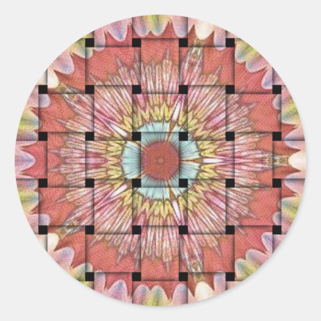 Sticker Rond Art inspiré par l'Afrique Imprimé- Design géométri (Devant)