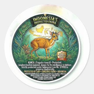 Sticker Rond Art intelligent de la petite biche - Espèce protég