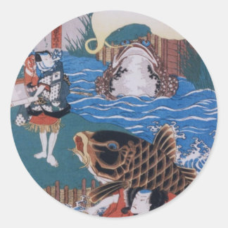 Sticker Rond Art japonais vintage