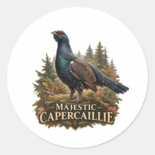 Sticker Rond Art majestueux du Grand Tétras