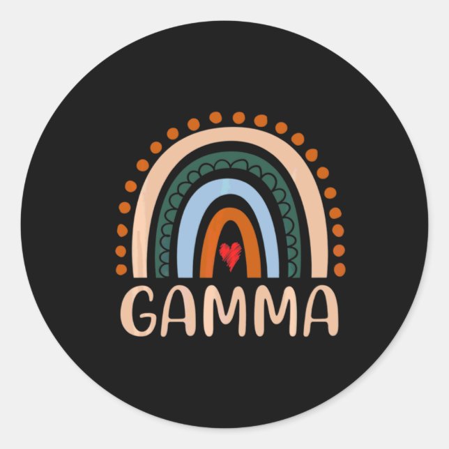 Sticker Rond Art Mère | Gamma Rainbow Grandma mignonne annivers (Devant)