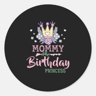 Sticker Rond Art Mère Maman De L'Anniversaire Princesse Xmas