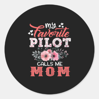 Sticker Rond Art Mère | Mon Pilote Préféré M'Appelle Maman Noël