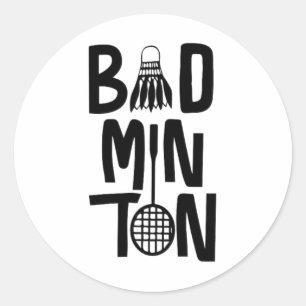 Sticker Rond Art minimal Badminton cool