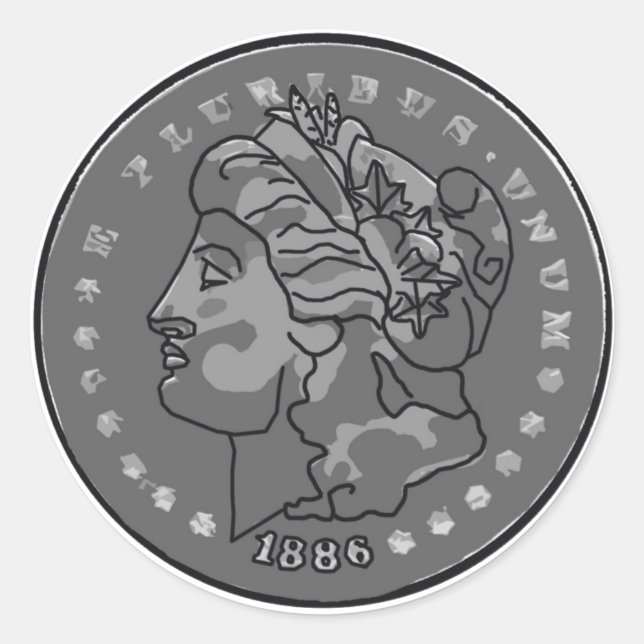 Sticker Rond Art Morgan dollar (Devant)