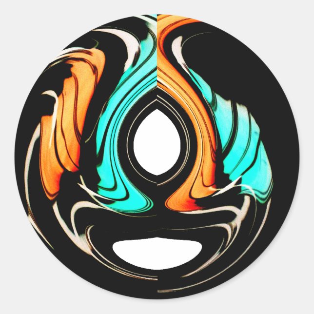 Sticker Rond Art Motif traditionnel africain Imprimer (Devant)