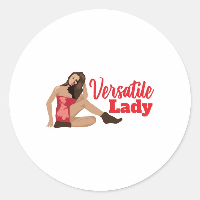 Sticker Rond Art Nez d'aéronef Versatile Lady Pin-Up Girl Cadea (Devant)