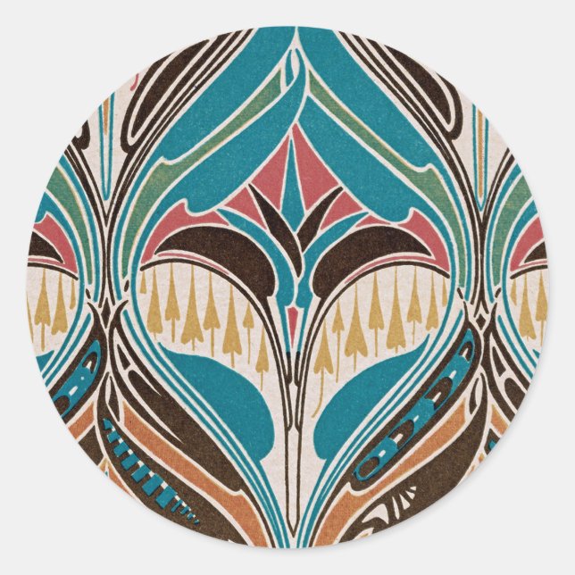 Sticker Rond Art Nouveau Design #11 à Emporio Moffa (Devant)