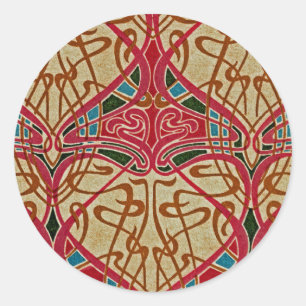 Sticker Rond Art Nouveau design #9 à Emporio Moffa