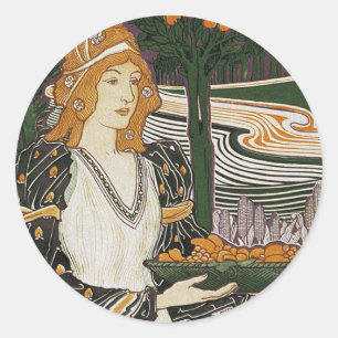 Sticker Rond Art Nouveau - L.Rhead - Thanksgiving