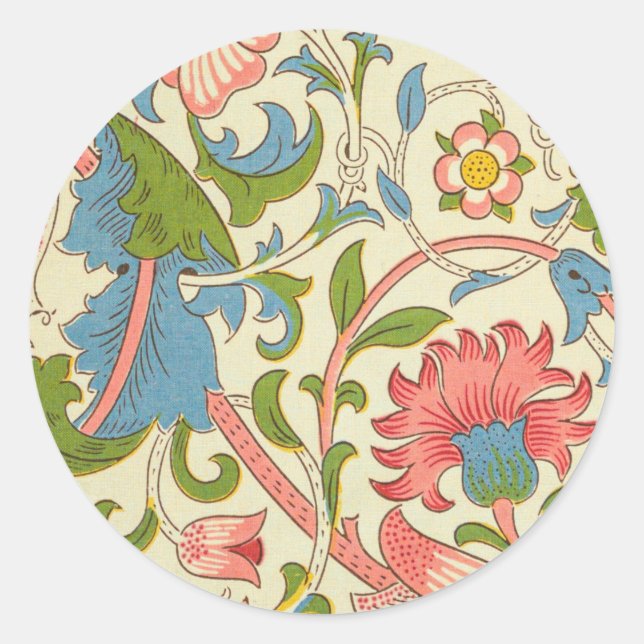 Sticker Rond Art nouveau lodden pattern - William Morris (Devant)
