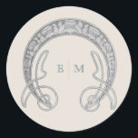 Sticker Rond Art Nouveau Monogram Mucha Initials Mailing<br><div class="desc">Express your gratitude with our stunning stickers featuring ornate details inspired by the iconic Art Nouveau style of Alphonse Mucha. This monogram label is the perfect way to add a touch of elegance and sophistication to any occasion, from weddings, showers, and birthdays to corporate events and more. The intricate details,...</div>