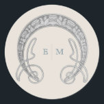 Sticker Rond Art Nouveau Monogram Mucha Initials Mailing<br><div class="desc">Express your gratitude with our stunning stickers featuring ornate details inspired by the iconic Art Nouveau style of Alphonse Mucha. This monogram label is the perfect way to add a touch of elegance and sophistication to any occasion, from weddings, showers, and birthdays to corporate events and more. The intricate details,...</div>