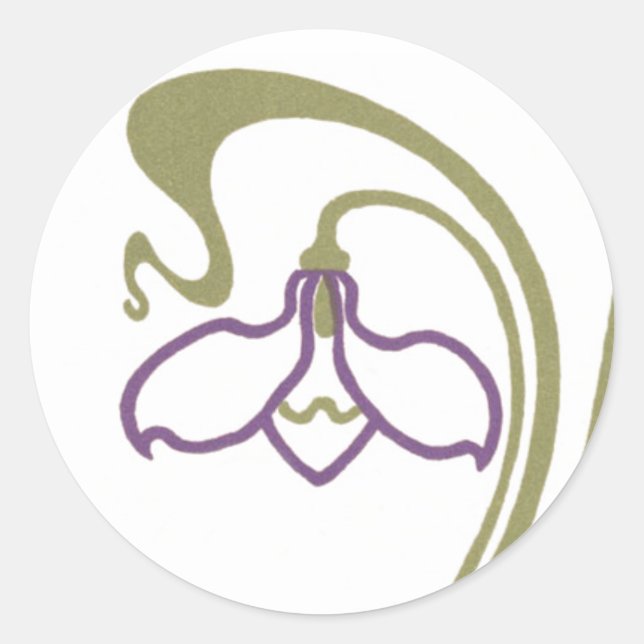Sticker Rond Art Nouveau Perce-Neige (Devant)