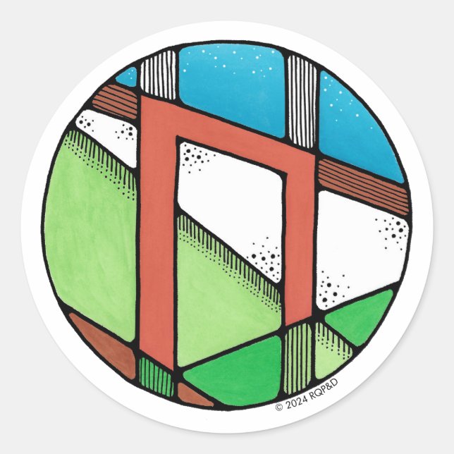 Sticker Rond Art Nouveau Rune Uruz - FORCE (Devant)