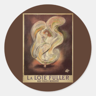 Sticker Rond Art Nouveau vintage, La Loie Fuller Danseur Modern
