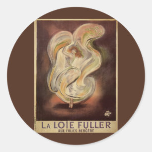 Sticker Rond Art Nouveau vintage, La Loie Fuller danseuse moder