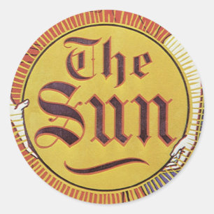 Sticker Rond Art Nouveau vintage, New York Sun Newspaper