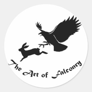 Sticker Rond Art of Falconry - Red Tail Hawk