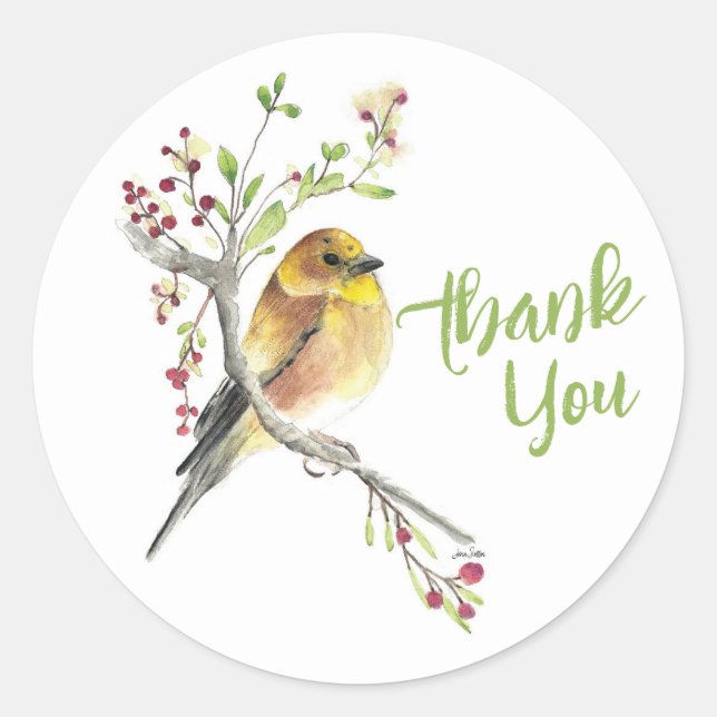 Sticker Rond Art ornithologique américain Goldfinch (Devant)