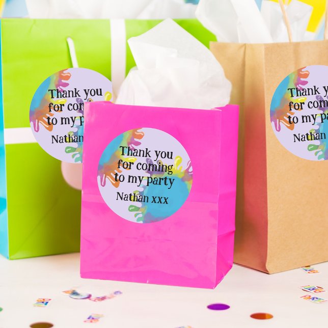 Sticker Rond Art party kids Favoriser l'emballage (Créateur téléchargé)