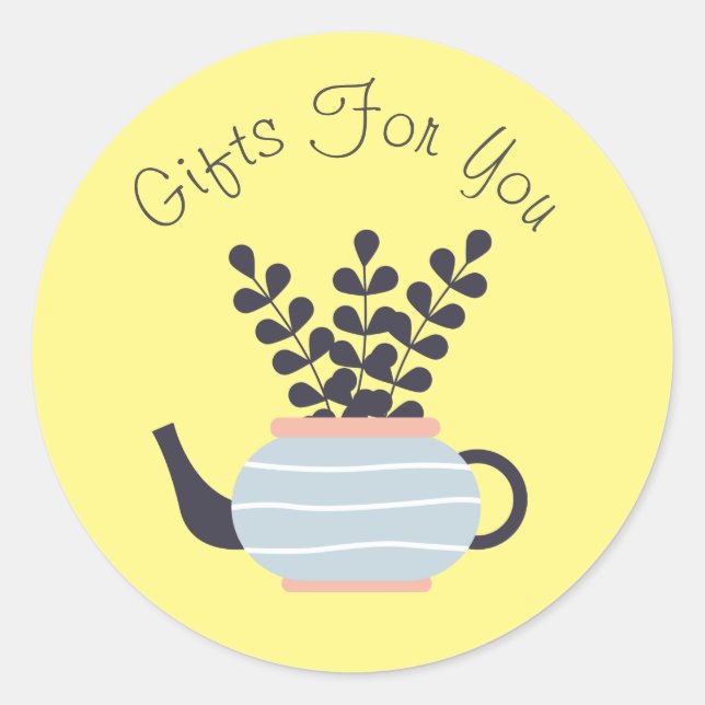 Sticker Rond Art plante design moderne Cadeau marque d'entrepri (Devant)