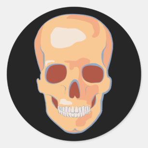 Sticker Rond Art Pop de crâne humain