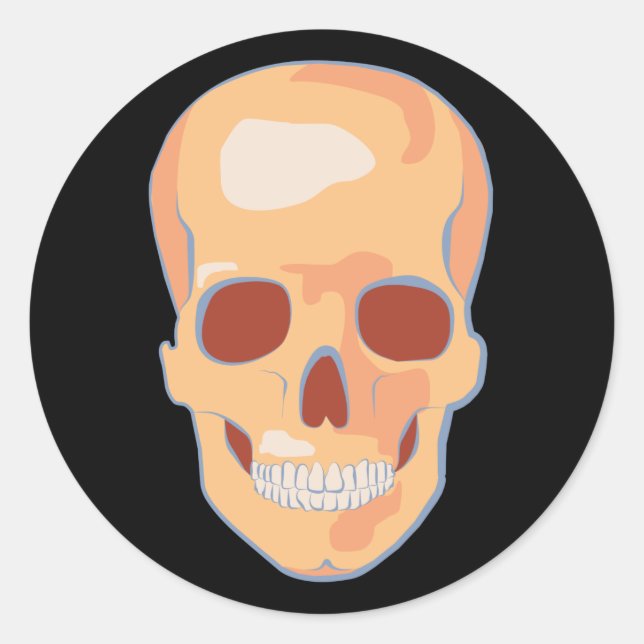 Sticker Rond Art Pop de crâne humain (Devant)