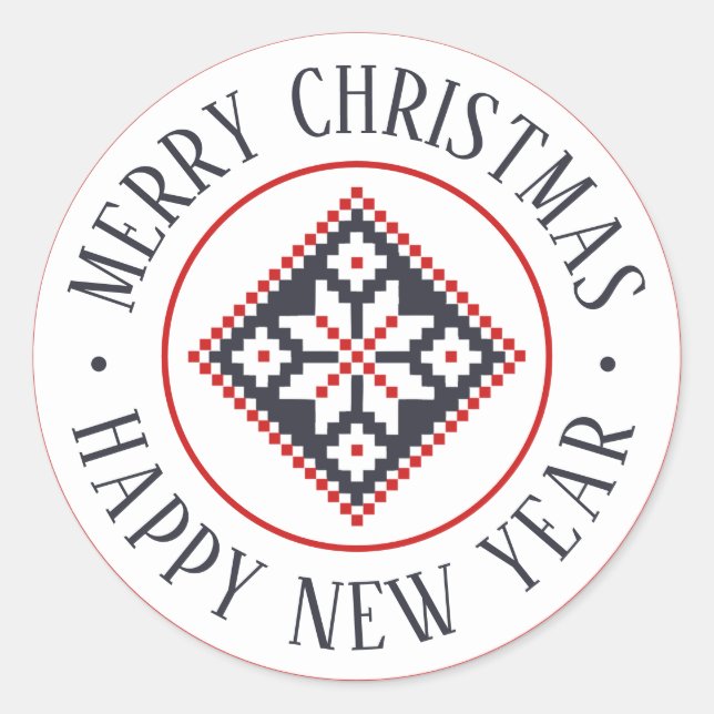 Sticker Rond Art populaire slave Noël contemporain (Devant)