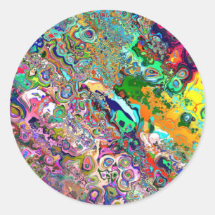 Sticker Rond Art psychédélique