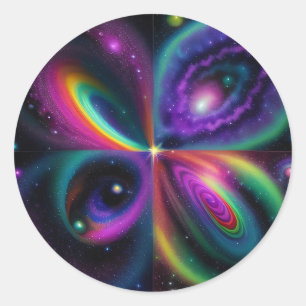 Sticker Rond Art spatial Abstrait