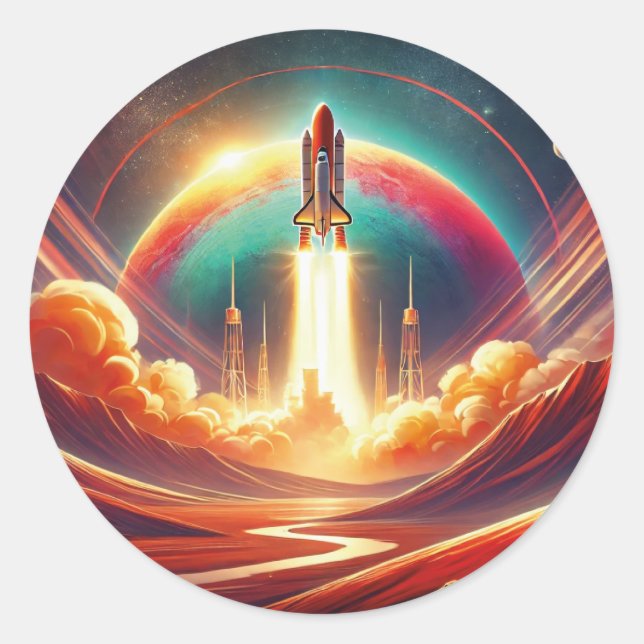 Sticker Rond art surréaliste (Devant)