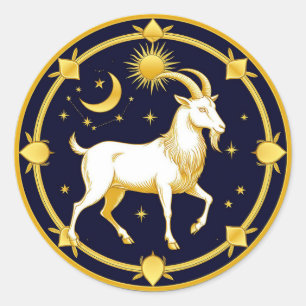 Sticker Rond Art symbole astrologique Capricorne ♑✨