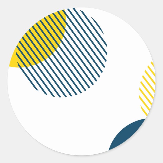 Sticker Rond Art urbain abstrait moderne, simple, minimal et te (Devant)