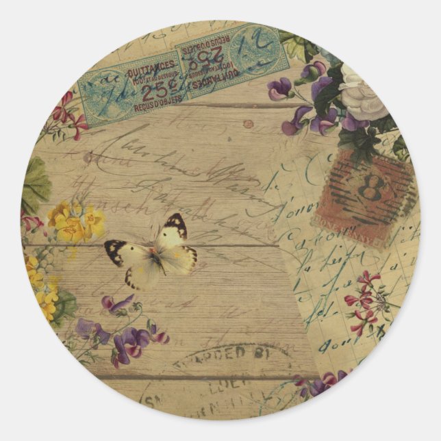 Sticker Rond art vintage (Devant)