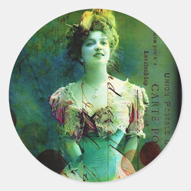 Sticker Rond art vintage (Devant)