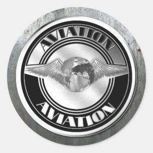 Sticker Rond Art vintage d'aviation