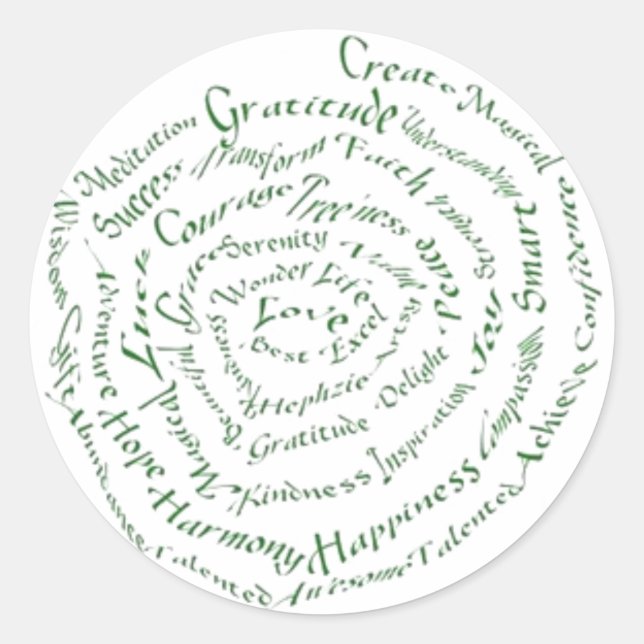 Sticker Rond Art Zen "Vibrer vos bénédictions" (Devant)