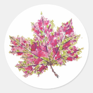 Sticker Rond Artefact De Chute - Aquarelle Boho En Violet