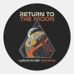 Sticker Rond Artemis Ii Retour Vintage Lune