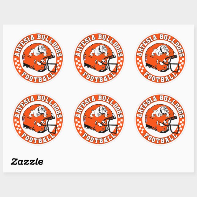 Sticker Rond Artesia Bulldogs Football Roundel (Feuille)
